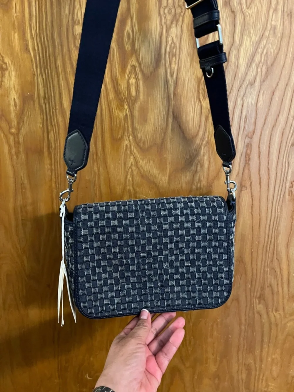 Tory Burch Black Navy Logo Crossbody Bag - Picture 6 of 10